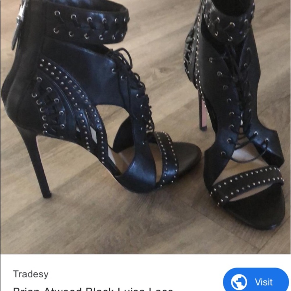 Black strappy 4 inch sandals